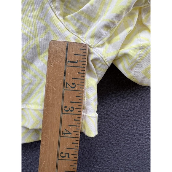 American Eagle Shorts Womens 16 Yellow White Geometric Print Midi Stretch Cotton - Picture 7 of 12
